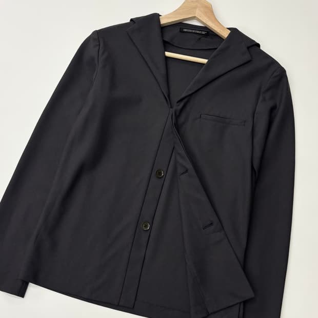 YohjiYamamoto+Nior 요지야마모토 느와르 챠콜 카라 블라우스