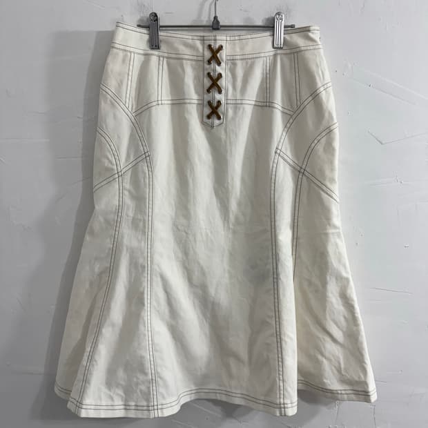 rosace eyelet cotton skirt