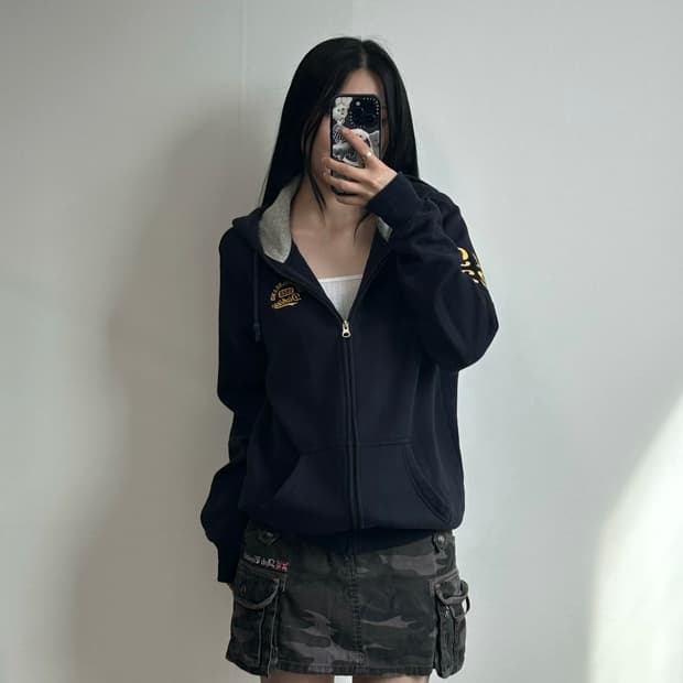 디키즈 자수로고 네이비 후드집업