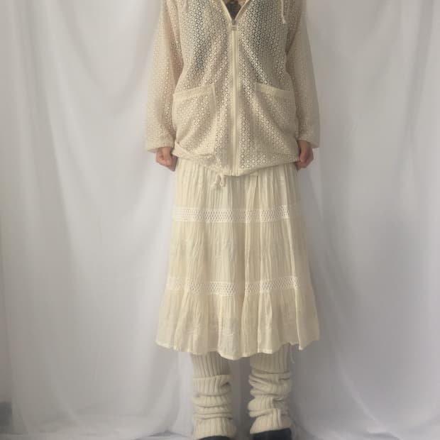 Crochet hood zip up