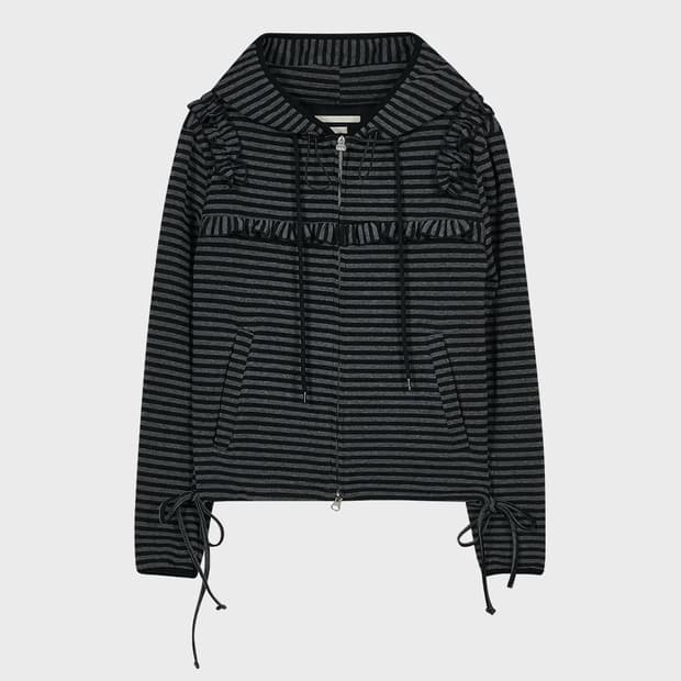 [타입서비스] Ruffled stripe zip hoodie (상태 최상