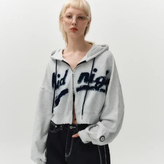미드나잇무브 damage hood zip up
