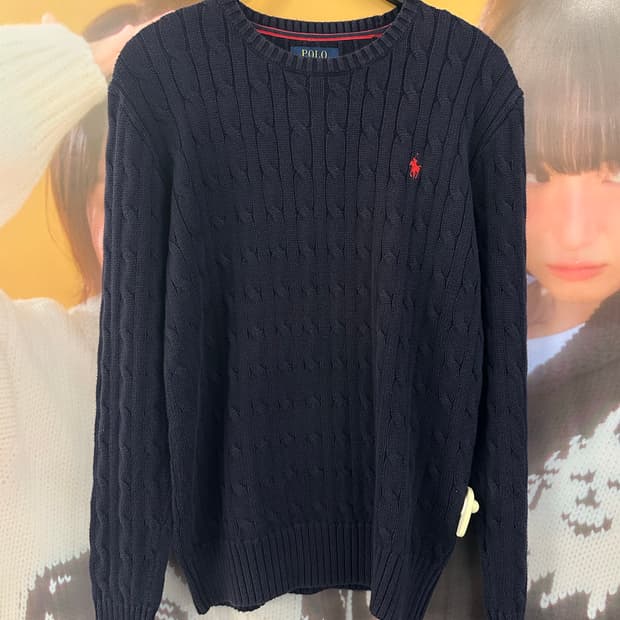 POLO 폴로 네이비 케이블니트