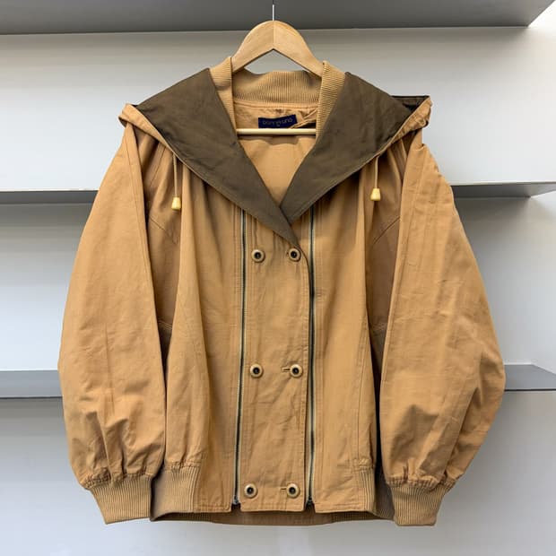 돈나 우노 더블 브레스티드 집 후드 자켓