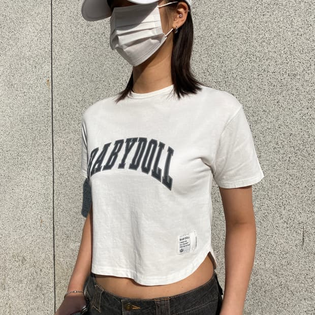 [BABYDOLL] 재팬 이지 캐주얼 아치 로고 티셔츠