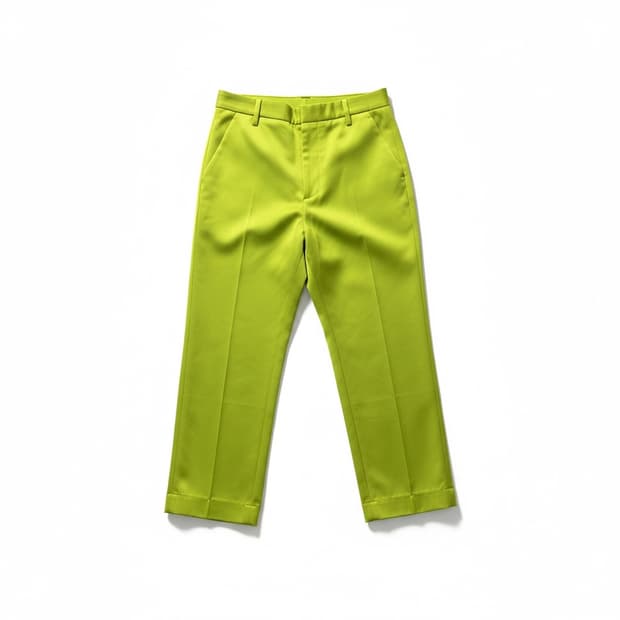 라임색 슬랙스 바지