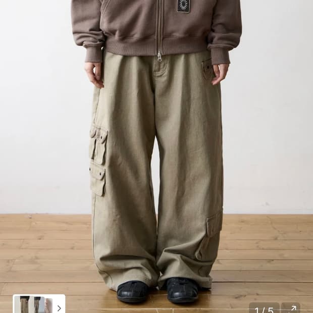 [L] 더콜디스트모먼트 멀티 카고팬츠 베이지