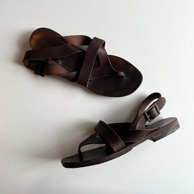Emporio Armani Leather Sandal