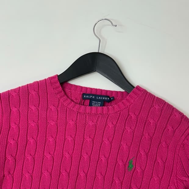 Lalph Lauren 랄프로렌 핑크컬러 케이블 니트