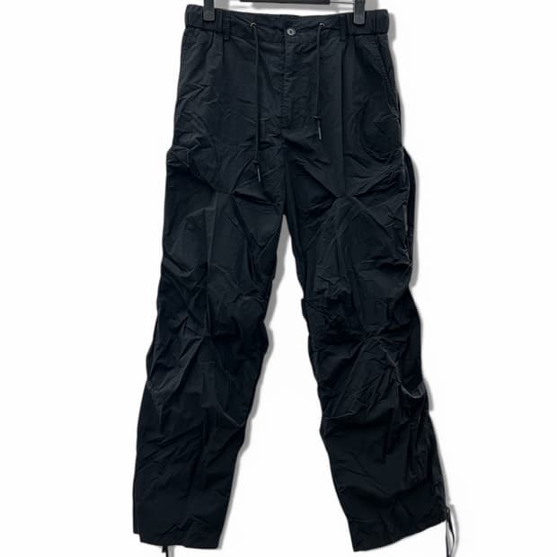 Cord 블랙 드로우스트링 카고 바지