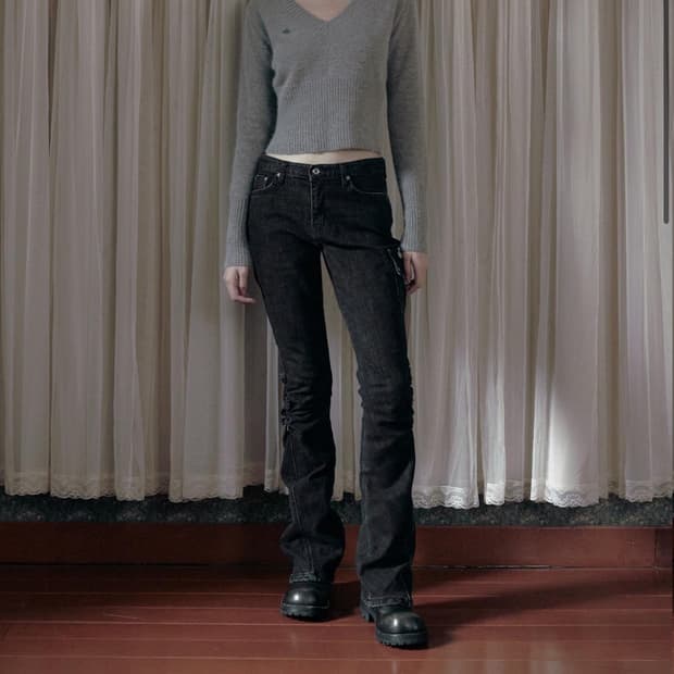 BOHEMIAN SEOUL SNOW WASHED LEG SHIRRING
