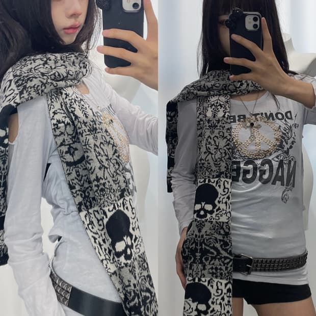 🎸스컬 패턴 머플러🎸