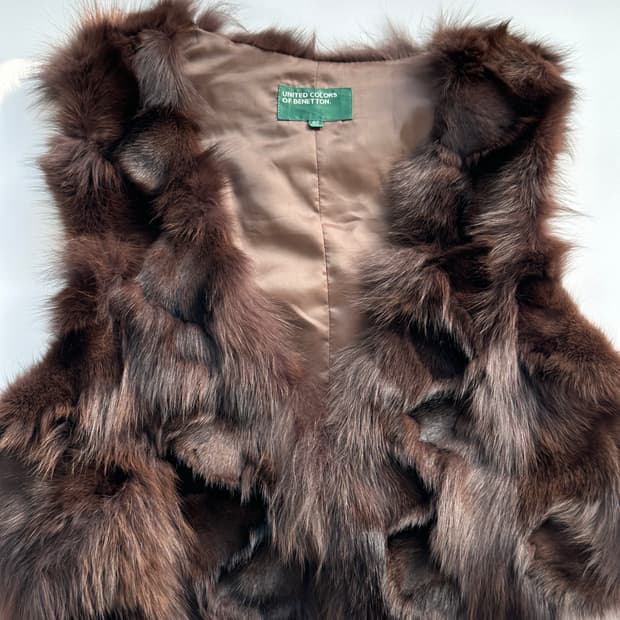 베네통 리얼 폭스100  퍼자켓 