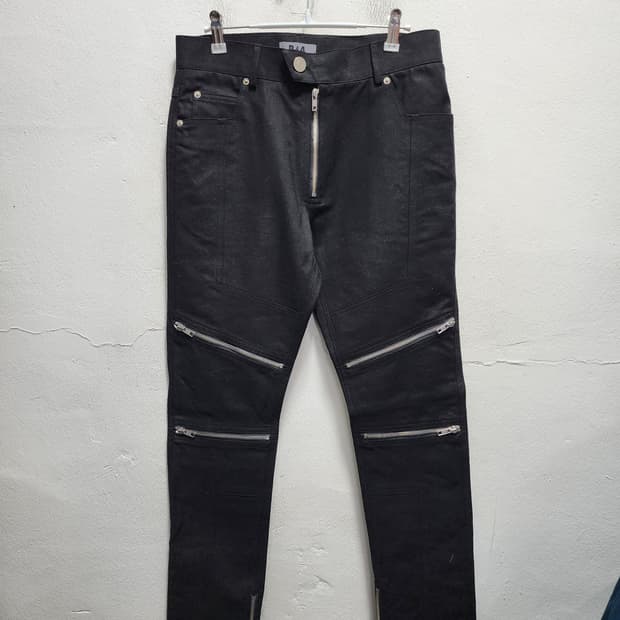 R4 SEOUL ykk지퍼 디테일 블랙 팬츠