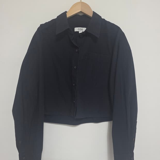 코스 COS 네이비 크롭 코튼 셔츠 38