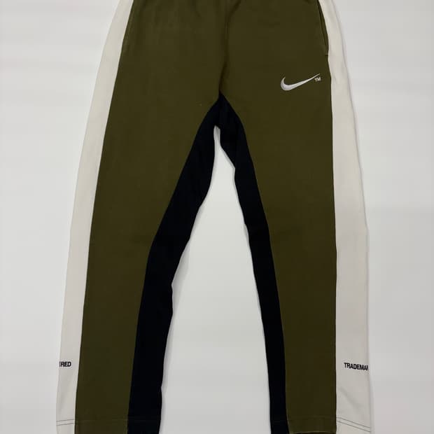 나이키 카키 배색 스웻팬트 트레이닝 바지