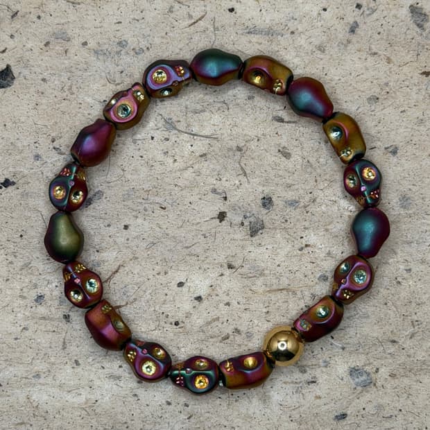 Hematite Skull Bracelet #2