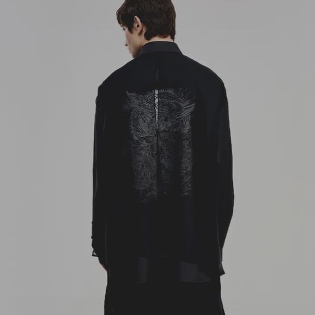 송지오 아크엔젤 베일드 셔츠 48 사이즈 블랙 새상품