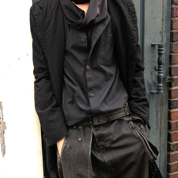 요지야마모토 뿌르옴므 컷아웃 셔츠