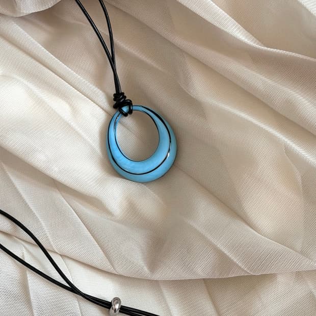 [록녹] only yours - blue oval pendant