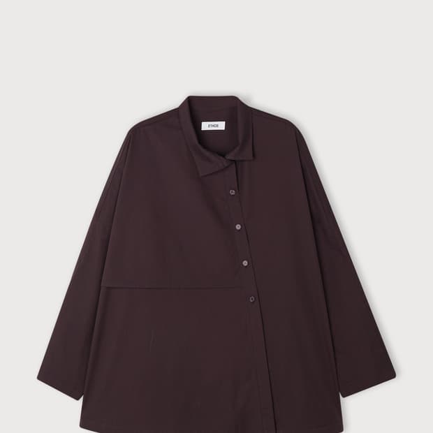 ethos 에토스 버튼 플레어 셔츠 퍼플 와인