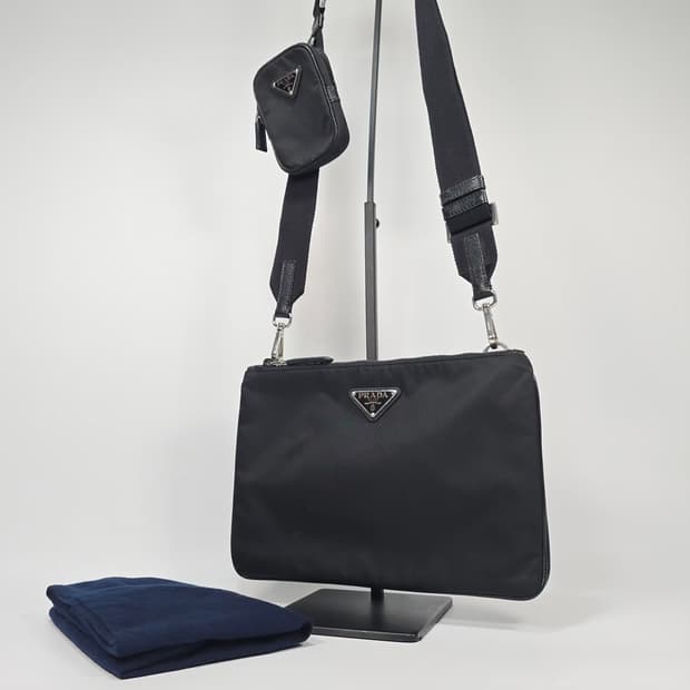 프라다 리나일론 포켓 크로스백