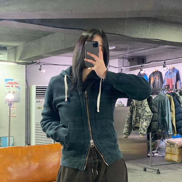 폴로 화이트 포니 써멀 투웨이 블랙 후드 집업 B3842