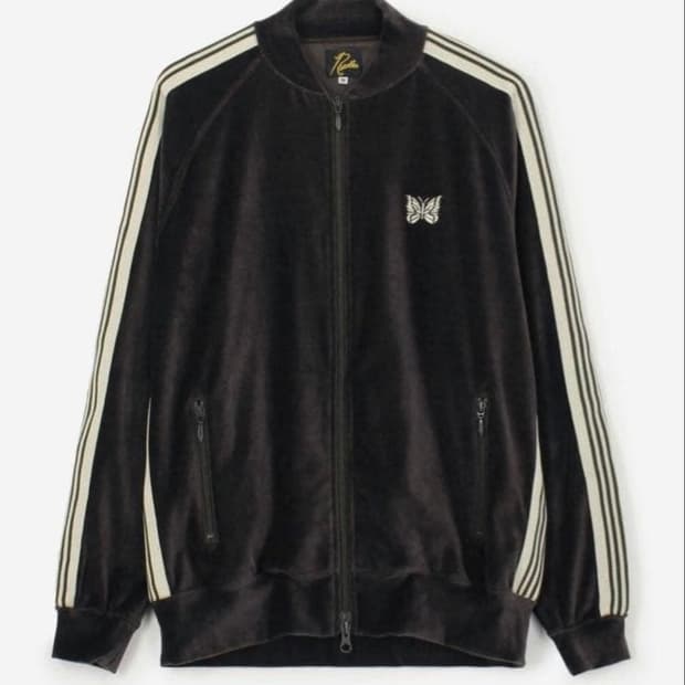 니들스 C/PE 벨루어 립 칼라 트랙 자켓 차콜