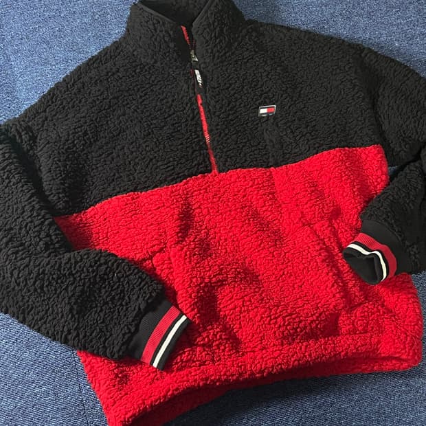 타미힐피거 플리스 아노락 반집업