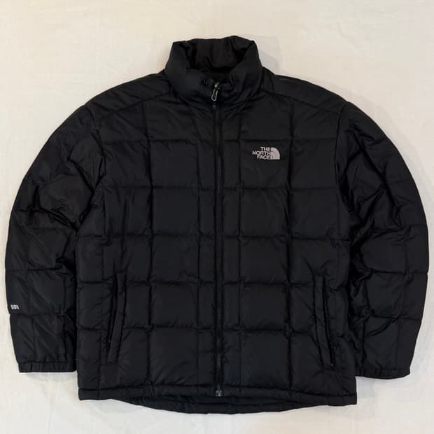 희귀) 노스페이스 바둑판 600필 구스다운 경량패딩 블랙