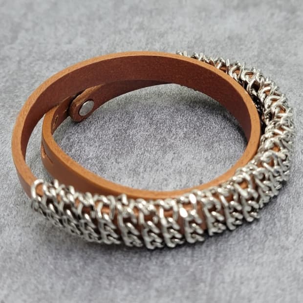chain leather bracelet