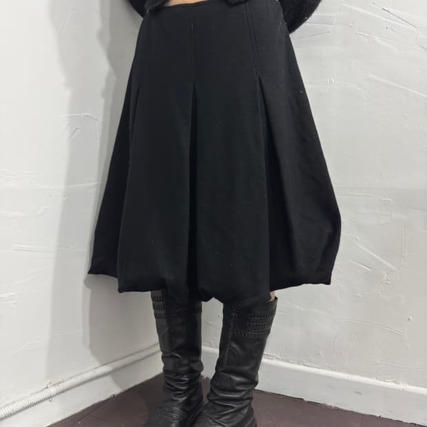 talbots puff wool midi skirt