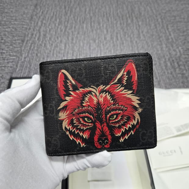[특가][정품]구찌 레드 울프 반지갑