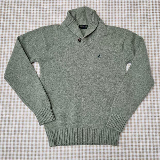 빈폴 숄카라 울100 니트 스웨터 남자100