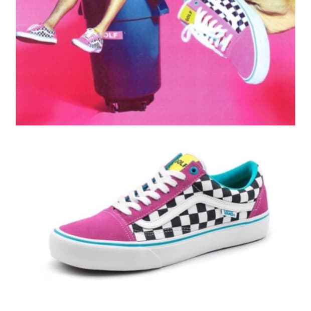 골프왕 GOLF WANG 반스 올드스쿨 핑크 체커보드 스니커즈