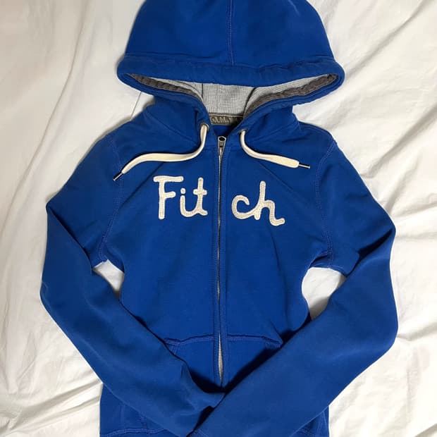 아베크롬비 피치 블루 딱붙핏 슬림 후집 후드집업