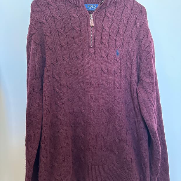 폴로 반집업니트