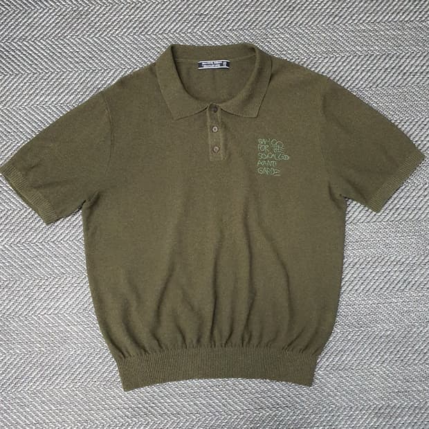 장미쉘바스키아 반소매 니트 카라티 남자105~110