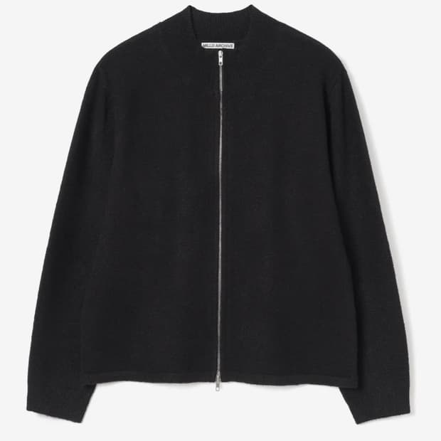 밀로 아카이브 크롭 헤어리 니트 집업 L