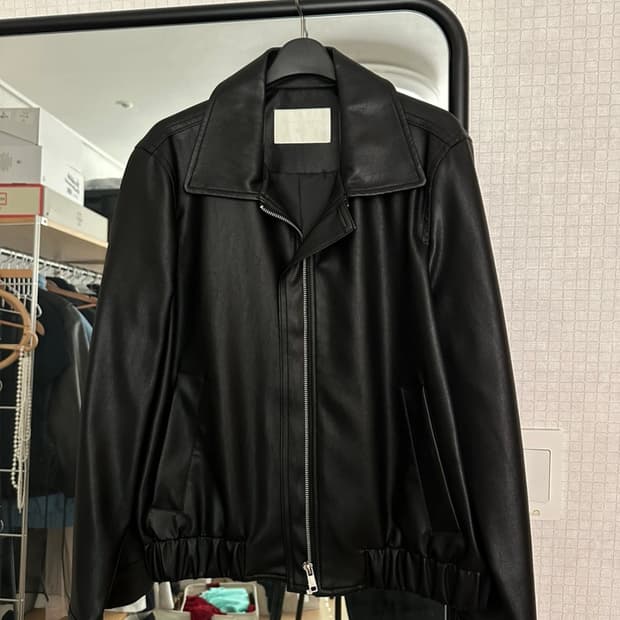 빈티지 레더 블루종 자켓