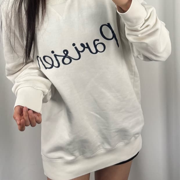 메종키츠네 파리지앵 화이트 맨투맨