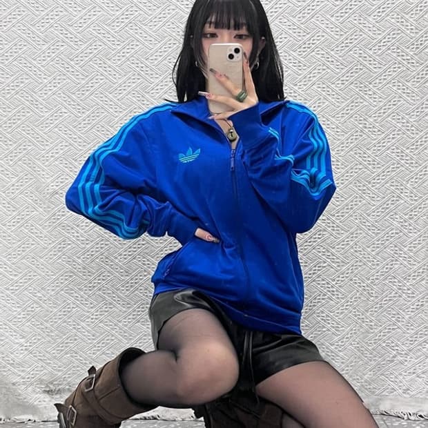 아디다스 Y2K 레트로 파이어버드 져지 집업 100 C11594