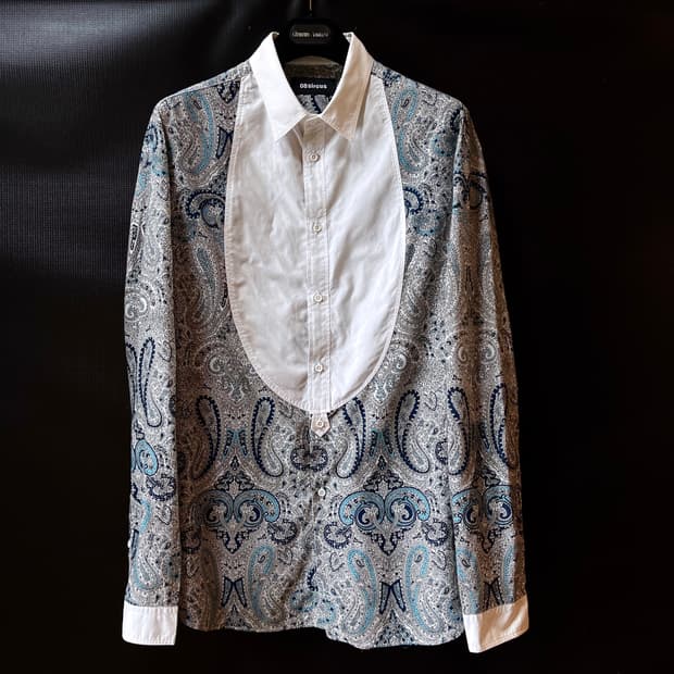L) 08sircus Bib Front Paisley Shirt Made
