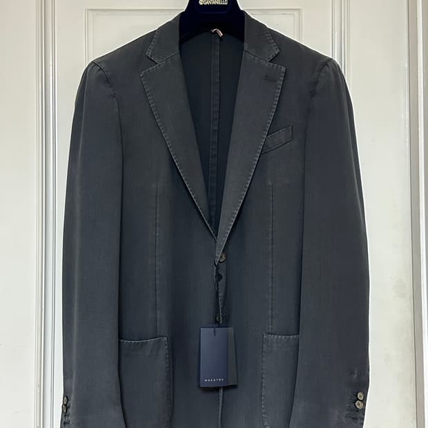 [새제품] 🇮🇹산타니엘로 이태리메이드 테일러 자켓 다크그레이 54