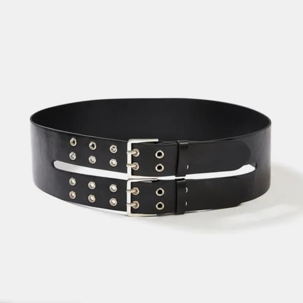 LCDC WIDE DOUBLE EYELET LEATHER BELT