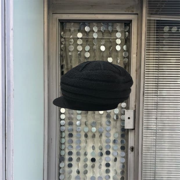 vintage black knit cap
