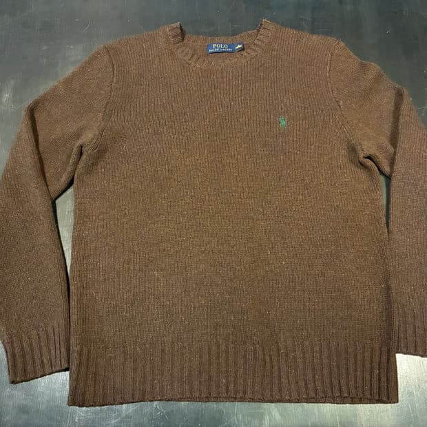 M) 폴로 울 니트 스웨터 브라운