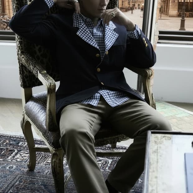 L/ 준야 와타나베 x 브룩스 브라더스 리버시블 블레이저