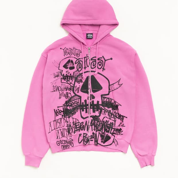 스투시 SKULLS ZIP HOODIE PIGMENTDYED L (택포)