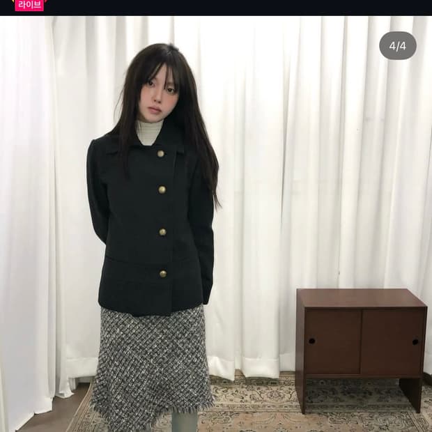 Yayoituu 다크그레이 사이드버튼 울 자켓